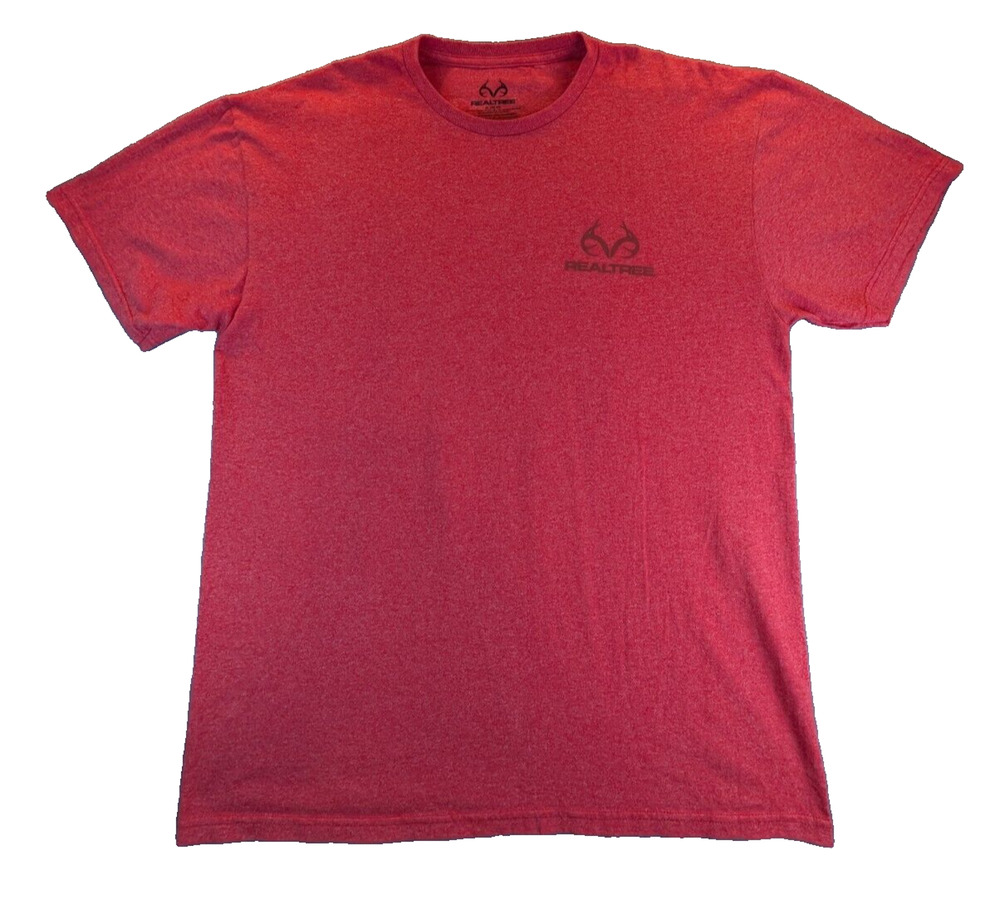 Realtree Shirt Mens XL Red USA American Flag Short Sleeve Tee Outdoor Hunting